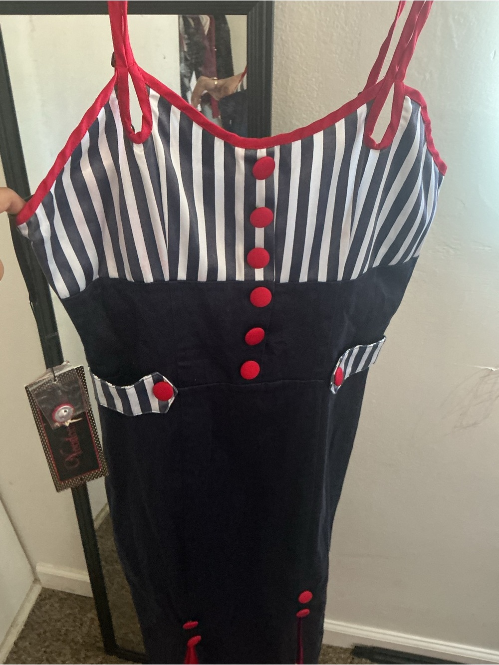 Voodoo Vixen nautical sailor Pinup wiggle pencil dress vintage
